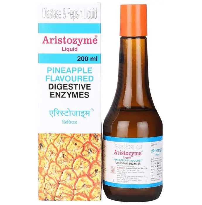 Aristozyme Diastase & Pepsin Liquid | For Digestive Care & Stomach Care | Flavour Pineapple - Nibasu 
