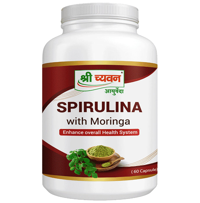 Shri Chyawan Spirulina with Moringa Capsule (60 Each) - Nibasu