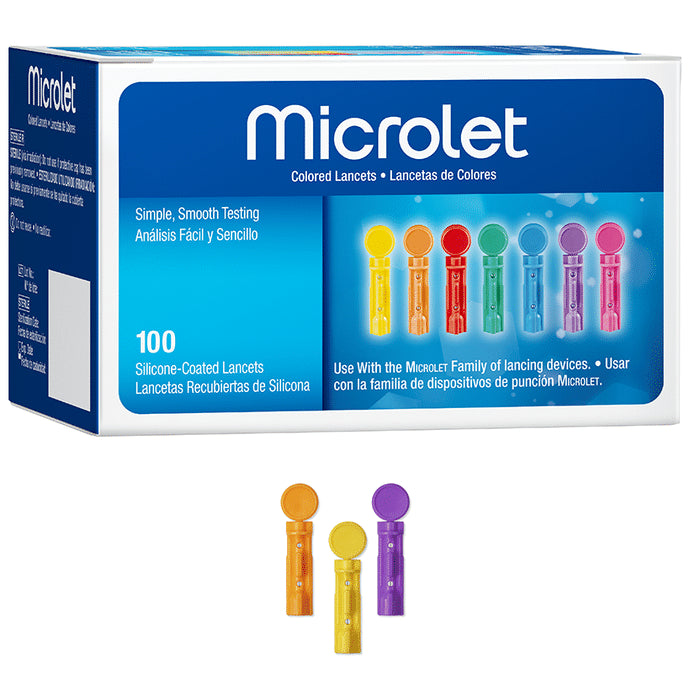 Microlet Colored Lancet (Only Lancets) | Silicone-coated | Diabetes Monitoring Devices - Nibasu