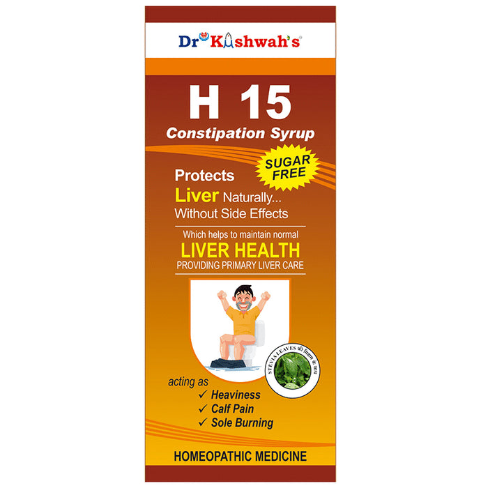 Dr Kushwah's H 15 Constipation Syrup Sugar Free - Nibasu