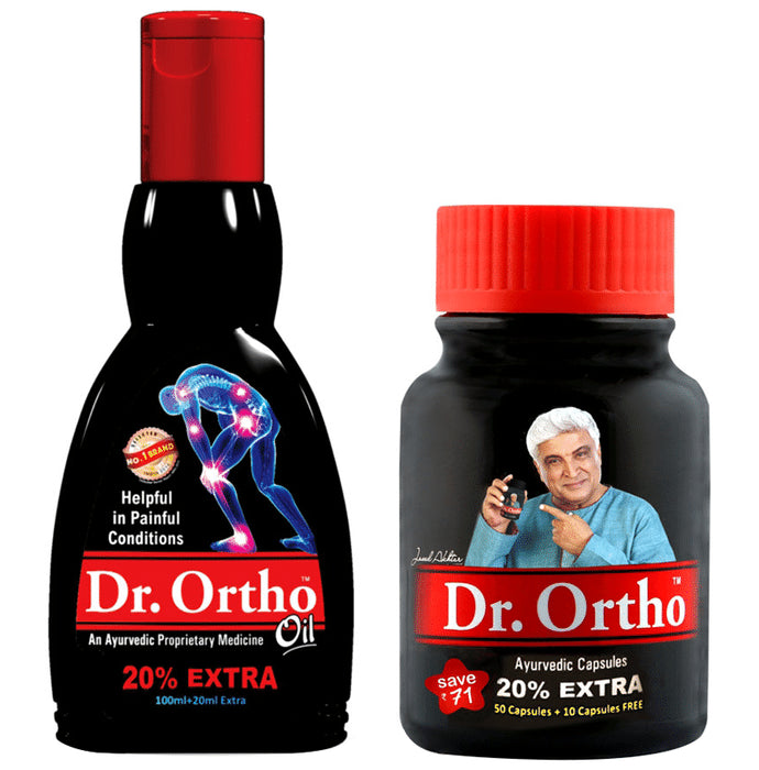 Dr Ortho Combo of Pain Relief Oil 120ml & Capsules 60 - Nibasu