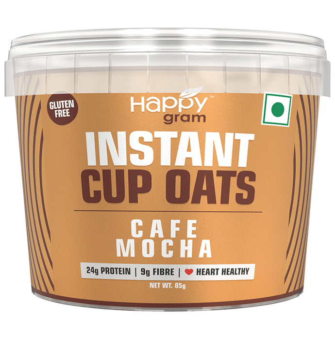 Happy Gram Cafe Mocha Gluten Free Instant Cup Oats with 25gm Protein & 9gm Fibre - Nibasu