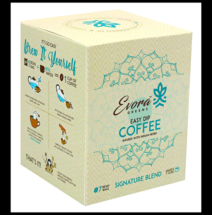 Evora Greens Easy Dip Coffee Bean Bag (12.5gm Each) Signature Blend - Nibasu