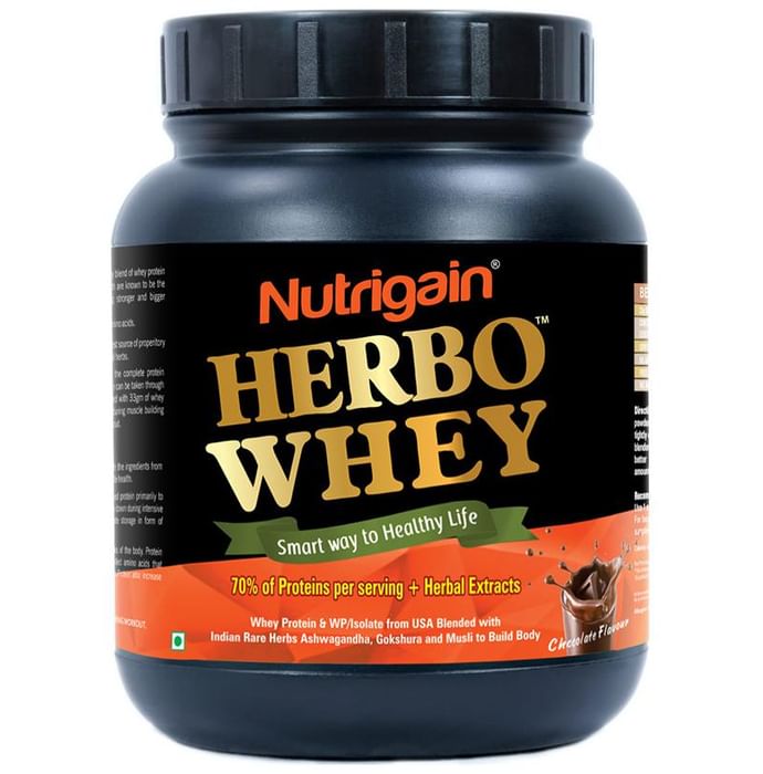 Nutrigain Herbo Whey Protein Powder Chocolate - Nibasu