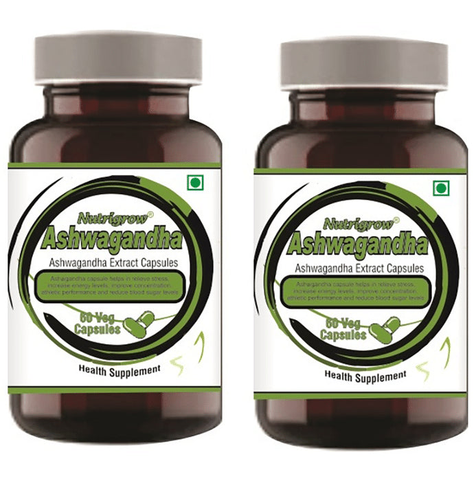 Nutrigrow Ashwagandha Veg Capsule (60 Each) - Nibasu