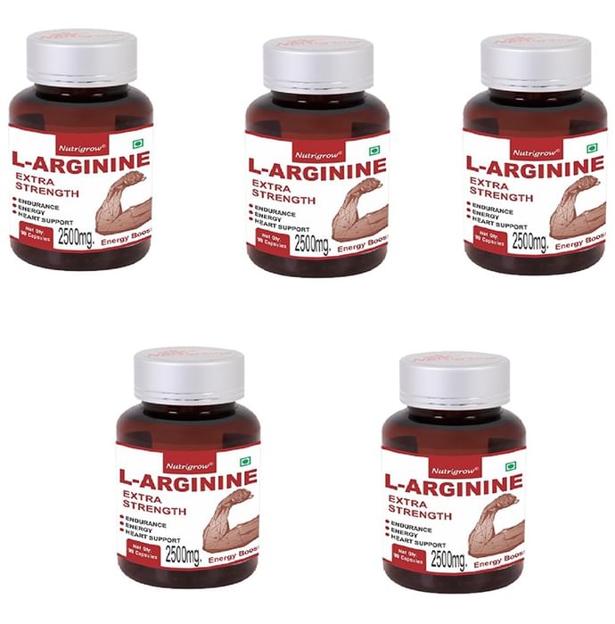 Nutrigrow L-Arginine Extra Strength 2500mg Capsule (90 Each) - Nibasu