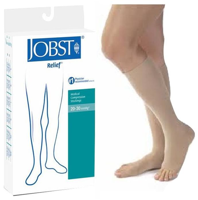 Jobst Relief CCL2 AD Below Knee Medical Compression Stockings Medium Beige - Nibasu
