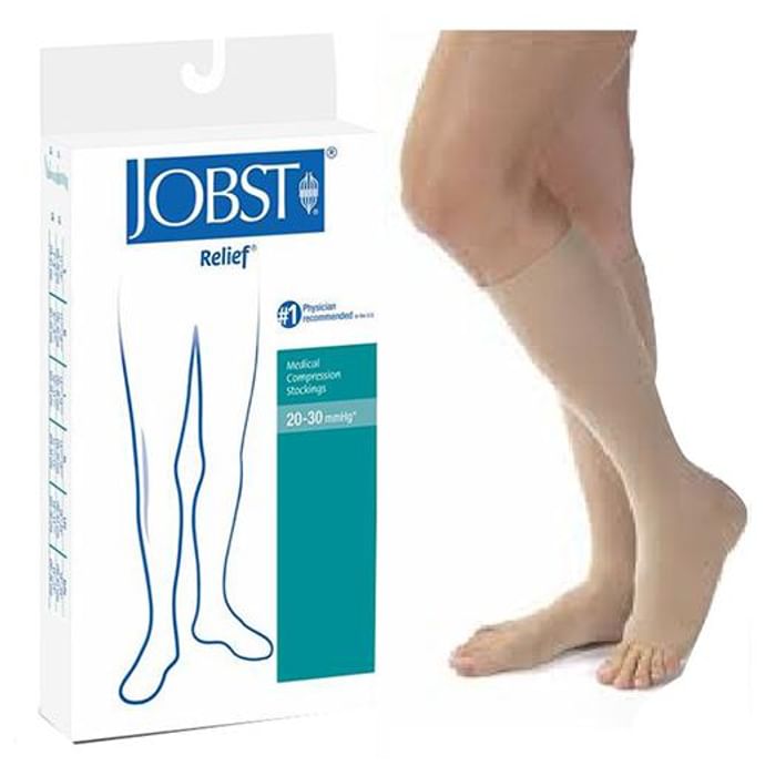 Jobst Relief CCL2 AD Below Knee Medical Compression Stockings XL Beige - Nibasu