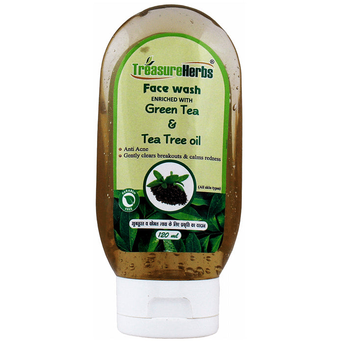 TreasureHerbs Green Tea & Tea Tree Oil Face Wash - Nibasu