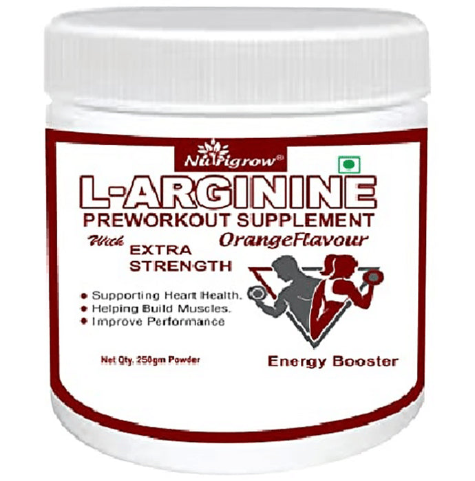 Nutrigrow L-Arginine Preworkout Supplement Powder Orange - Nibasu