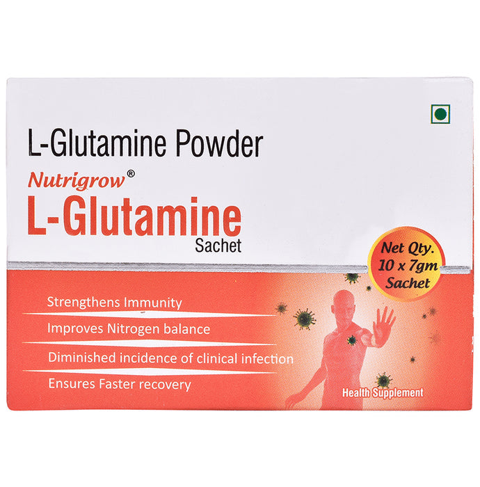 Nutrigrow L-Glutamine Sachet (7gm Each) - Nibasu
