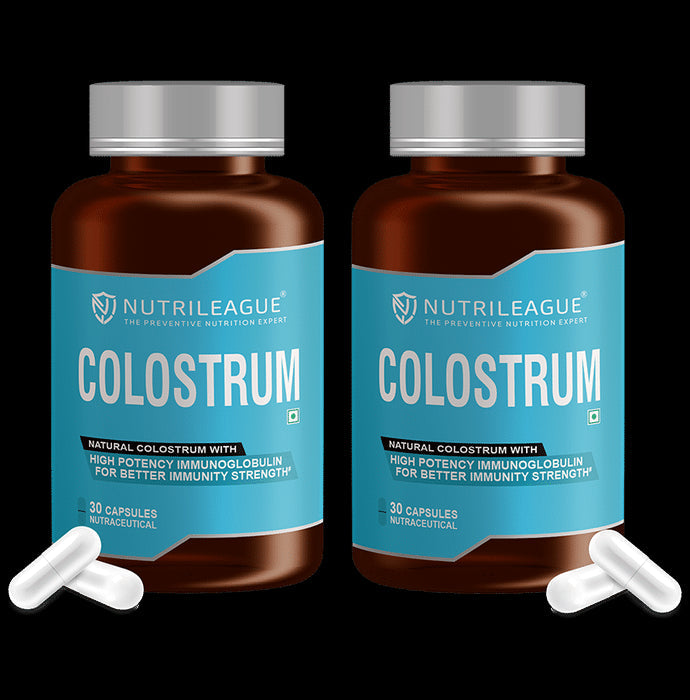 Nutrileague Colostrum 500mg Capsule for Better Immunity Strength (30 Each) - Nibasu