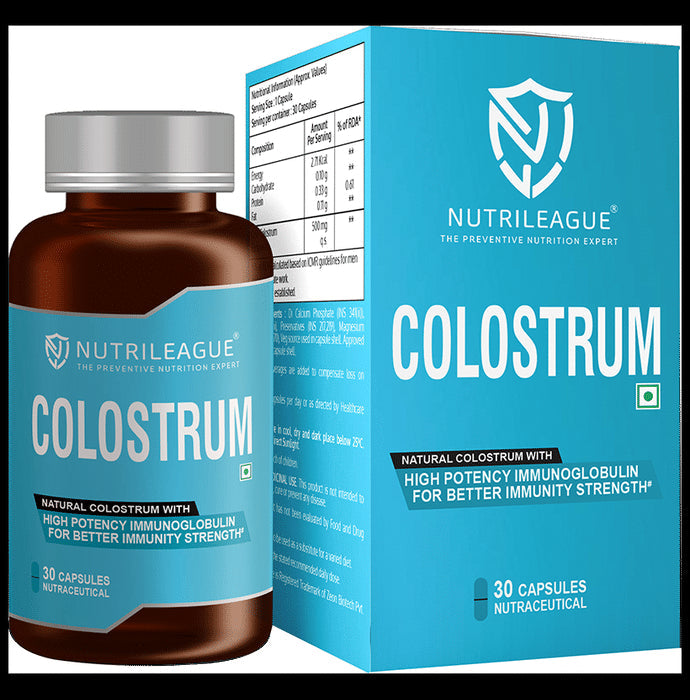 Nutrileague Colostrum 500mg Capsule for Better Immunity Strength - Nibasu