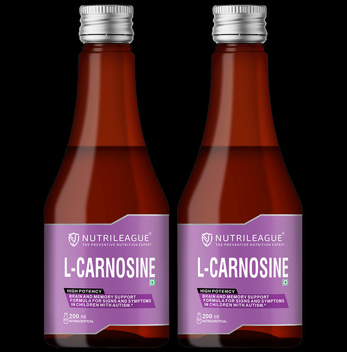 Nutrileague L-Carnosine 100mg Syrup for Brain & Memory Support (200ml Each) - Nibasu