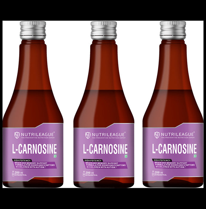 Nutrileague L-Carnosine 100mg Syrup for Brain & Memory Support (200ml Each) - Nibasu