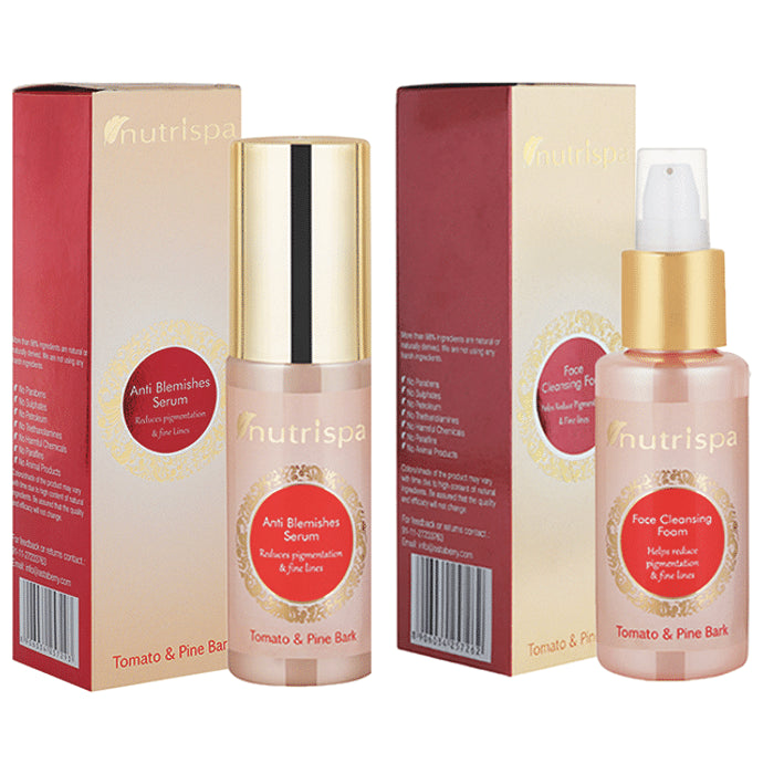 Nutrispa Combo Pack of Anti Blemishes Serum and Face Cleansing Foam - Nibasu