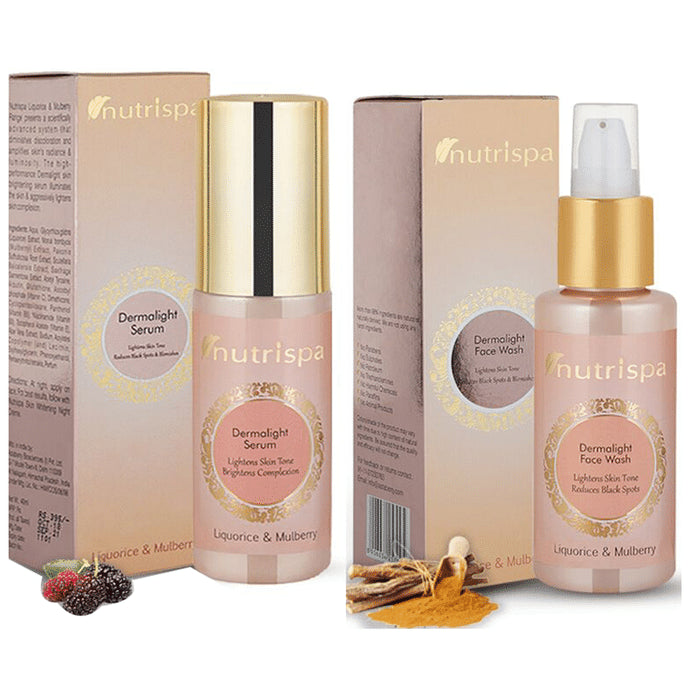 Nutrispa Combo Pack of Dermalight Facewash and Dermalight Serum - Nibasu