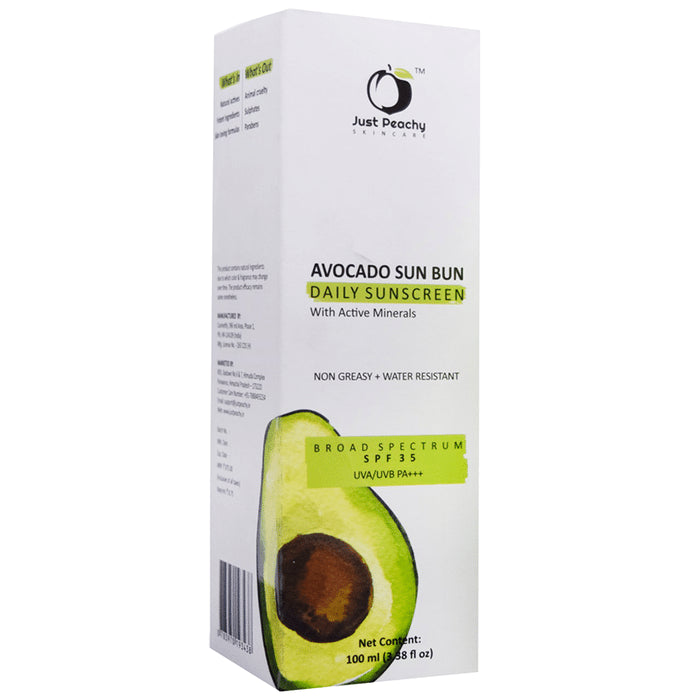Just Peachy Avocado Sun Bun Daily Sunscreen SPF 35 PA+++ - Nibasu