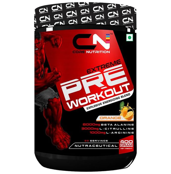 Core Nutrition Extreme Pre Workout Powder Orange - Nibasu
