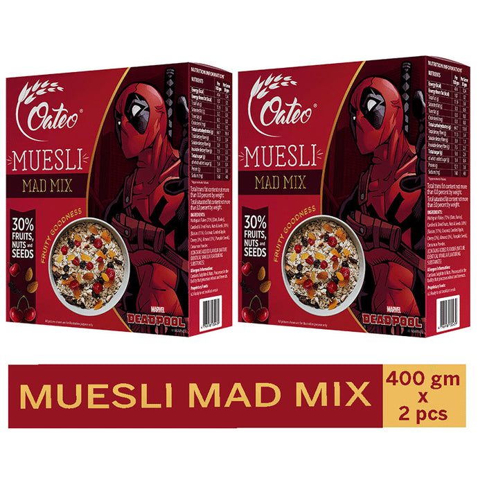 Oateo Muesli (400gm Each) Mad Mix - Nibasu