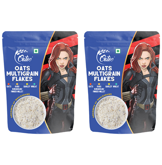 Oateo Oats Multigrain Flakes (500gm Each) - Nibasu
