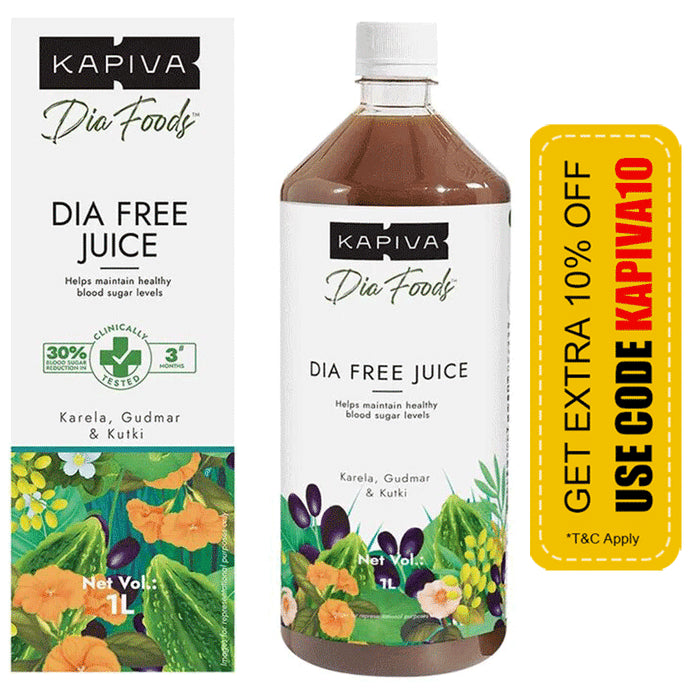 Kapiva Diafree Juice for Diabetes Care | Helps Maintain Healthy Blood Sugar Levels - Nibasu