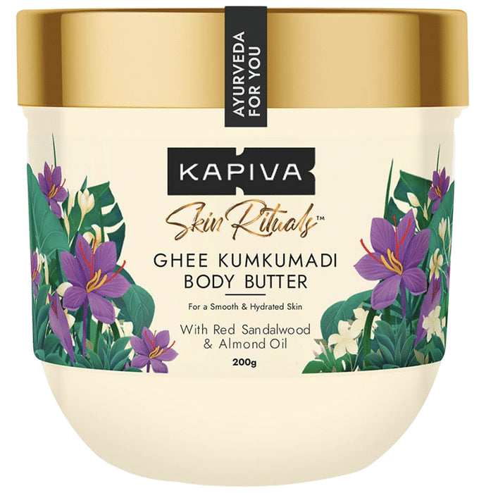Kapiva Ghee Kumkumadi Body Butter | 100 times Washed Ghee for Hydrated Skin, Boost Hyaluronic Acid - Nibasu