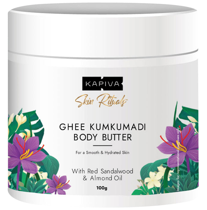 Kapiva Ghee Kumkumadi Body Butter | 100 times Washed Ghee for Hydrated Skin, Boost Hyaluronic Acid - Nibasu