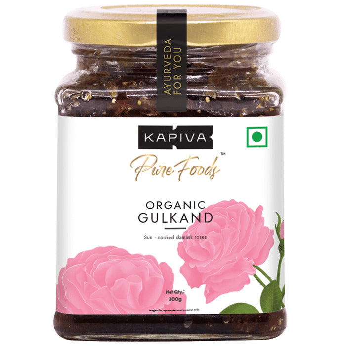 Kapiva Pure Foods Organic Gulkand | Sun-Cooked Damask Roses & Mishri - Nibasu