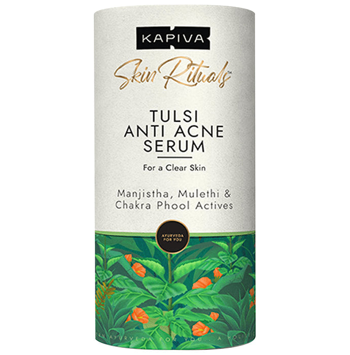 Kapiva Tulsi Anti Acne Serum Brighter & Glowing Skin | Helps Reduce Dark Spots, Pigmentation - Nibasu