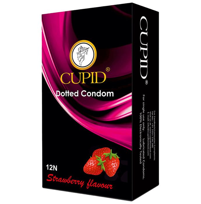 Cupid Dotted Condom Strawberry - Nibasu