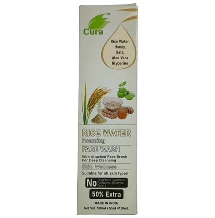 Cura Rice Water Foaming Face Wash - Nibasu