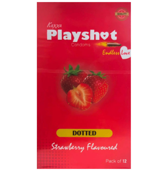 Kaxxa Playshot Dotted Condom Strawberry - Nibasu
