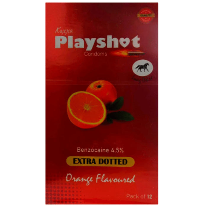 Kaxxa Playshot Extra Dotted Condom Orange - Nibasu