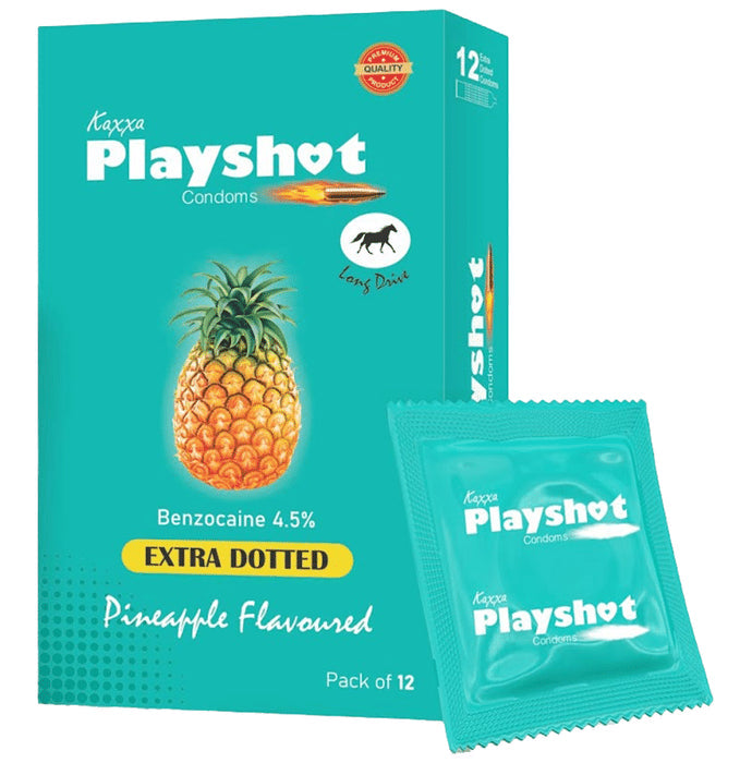Kaxxa Playshot Extra Dotted Condom Pineapple - Nibasu