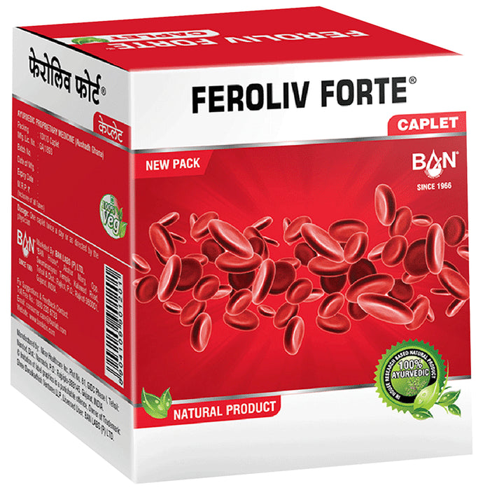 Feroliv Forte | Iron Supplement with Liver Tonic | Useful in Iron deficiency Anemia | Caplet - Nibasu