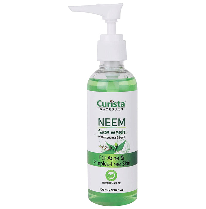 Curista Naturals Neem Face Wash for Acne & Pimples-Free Skin - Nibasu