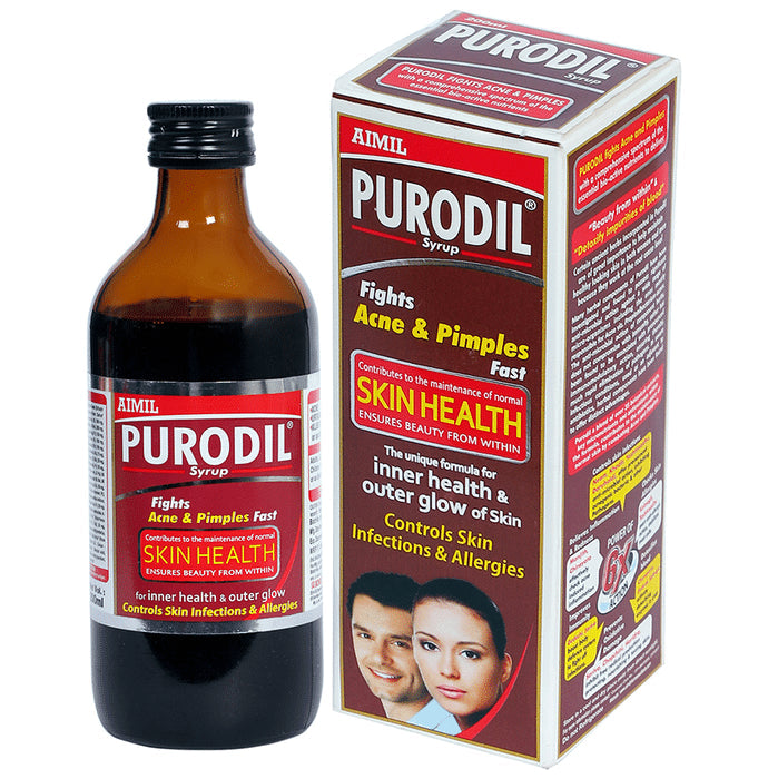 Purodil Syrup | Fights Acne & Pimples | Controls Skin Infections & Allergies - Nibasu