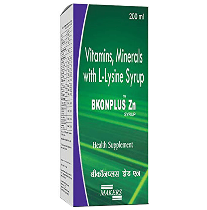 Bkon Plus Zn Vitamin, Minerals with L-lysine Syrup - Nibasu