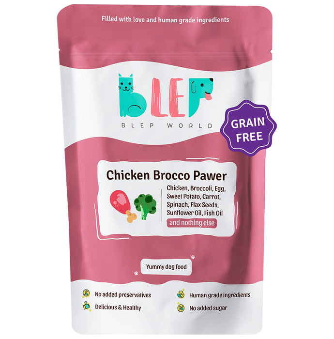 Blep World Chicken Brocco Pawer Wet Dog Food (200gm Each) - Nibasu
