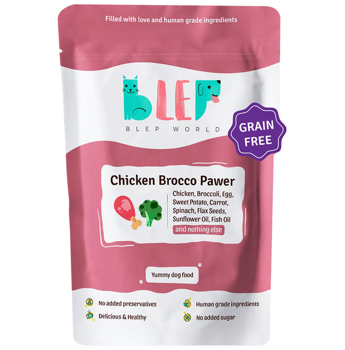 Blep World Chicken Brocco Pawer Wet Dog Food (300gm Each) - Nibasu