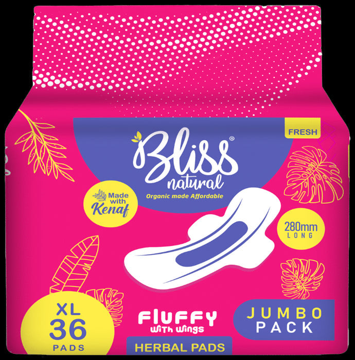 Bliss Natural Fluffy Herbal Sanitary Pad XL - Nibasu