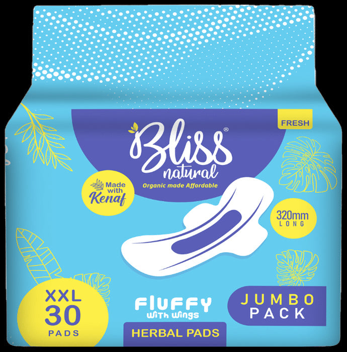 Bliss Natural Fluffy Herbal Sanitary Pad XXL - Nibasu