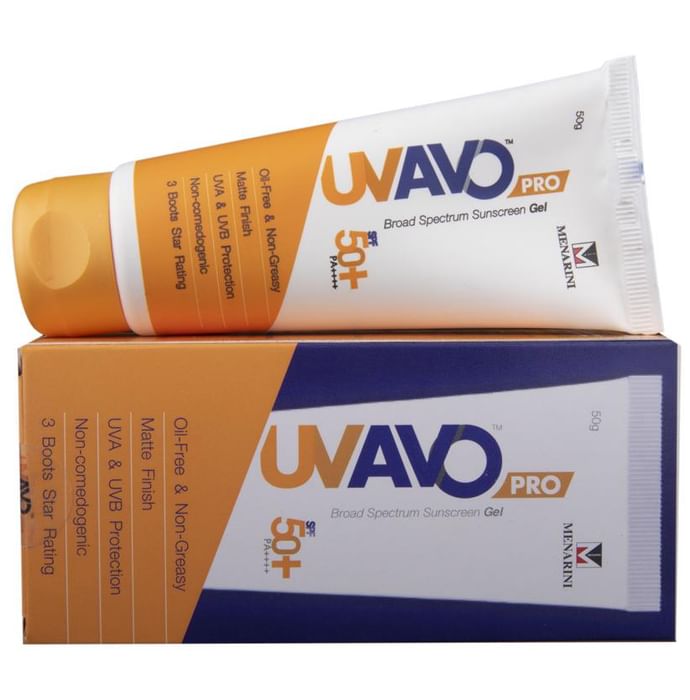 U.V. Avo Sunscreen SPF 50+ PA++++ | Oil-Free, Non-Greasy & Matte Finish Gel - Nibasu