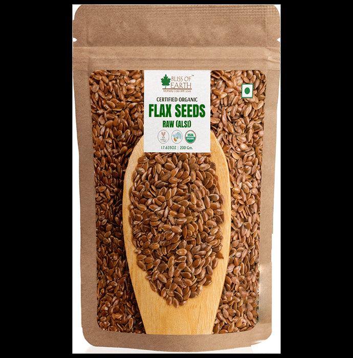 Bliss of Earth Certified Organic Flax Seeds Raw (Alsi) - Nibasu