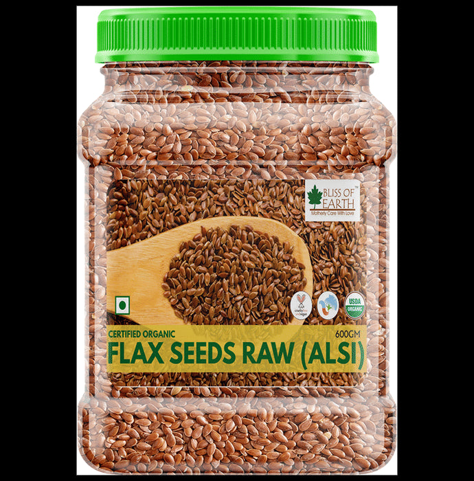 Bliss of Earth Certified Organic Flax Seeds Raw (Alsi) - Nibasu