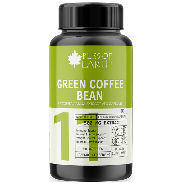 Bliss of Earth Green Coffee Bean 500mg Capsule - Nibasu