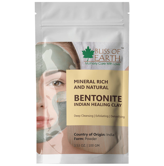 Bliss of Earth Mineral Rich and Natural Bentonite Indian Healing Clay Powder - Nibasu