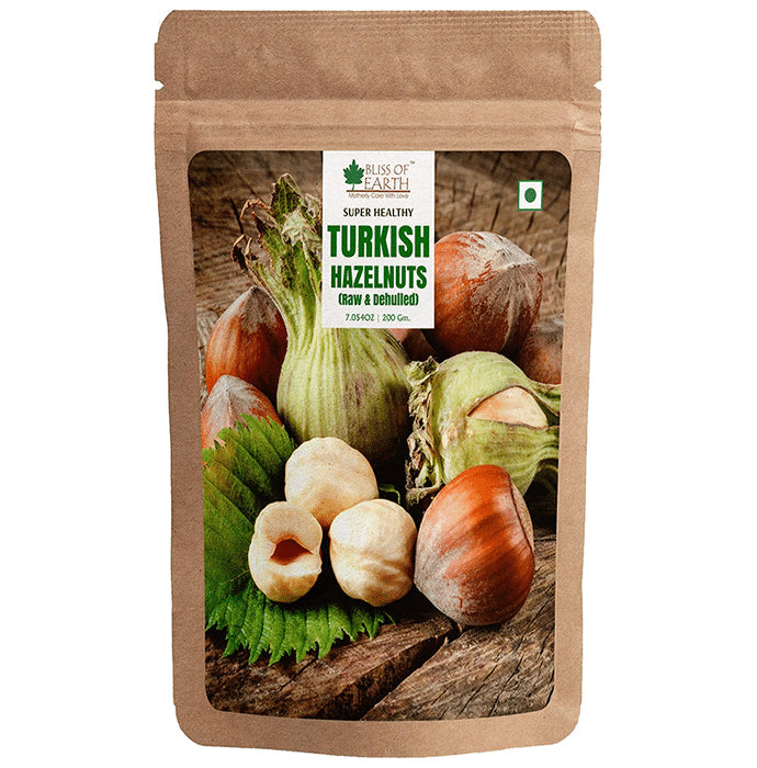 Bliss of Earth Super Healthy Turkish Hazelnuts (Raw & Dehulled) - Nibasu