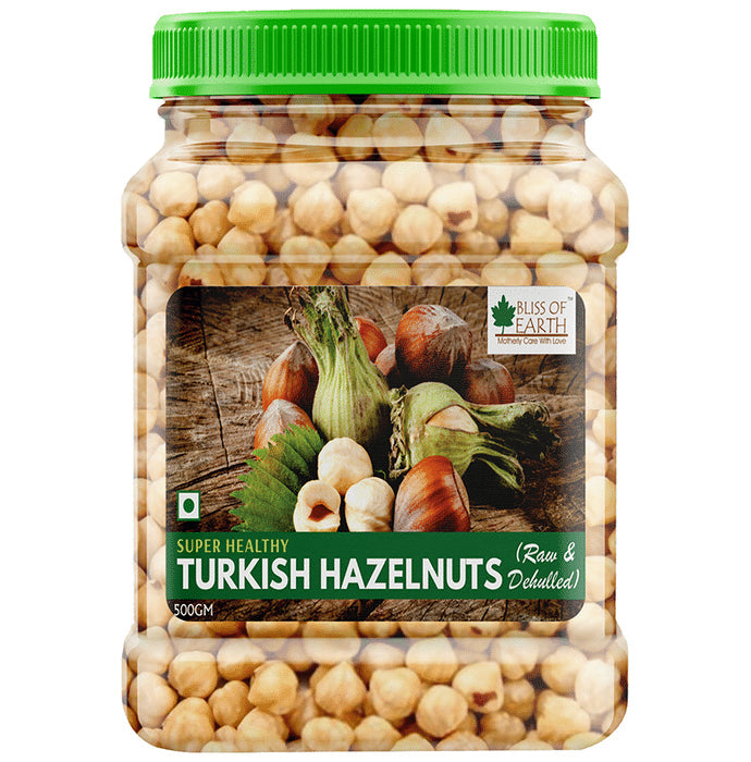 Bliss of Earth Super Healthy Turkish Hazelnuts (Raw & Dehulled) - Nibasu